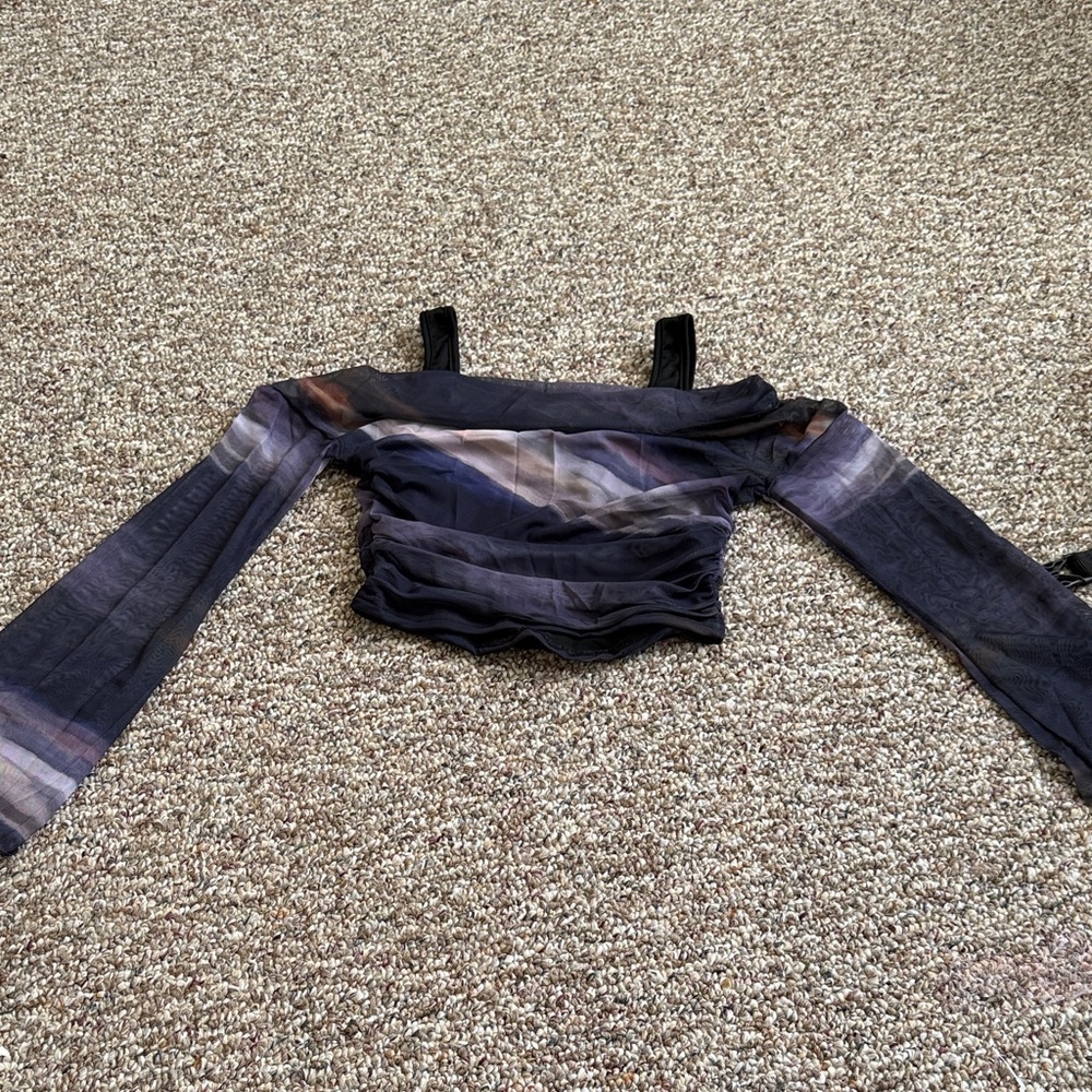 Elegant Black and Gray Women's Crop Top